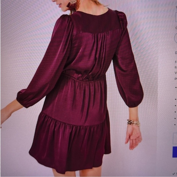 LILLY PULITZER Amarena Cherry Deacon Vneck Dress Satin Flowy Size 6 NEW - Picture 2 of 13